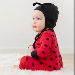 Hanna Andersson Baby Zip Sleeper Ladybug with Hat